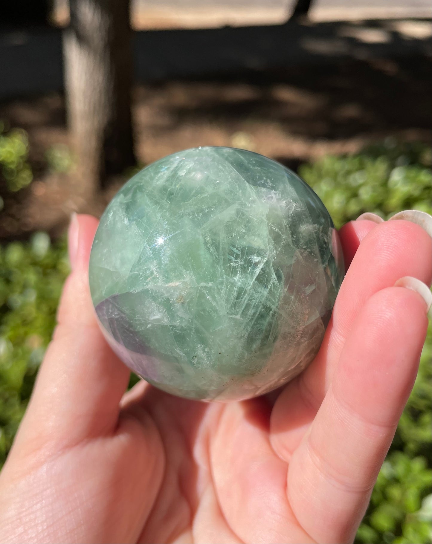 Green Fluorite Crystal Sphere