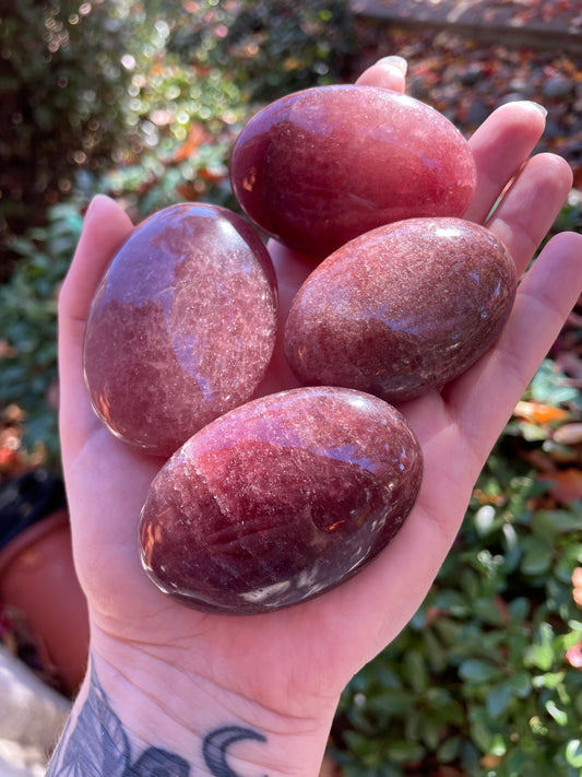 Raspberry Aventurine Palm Stones