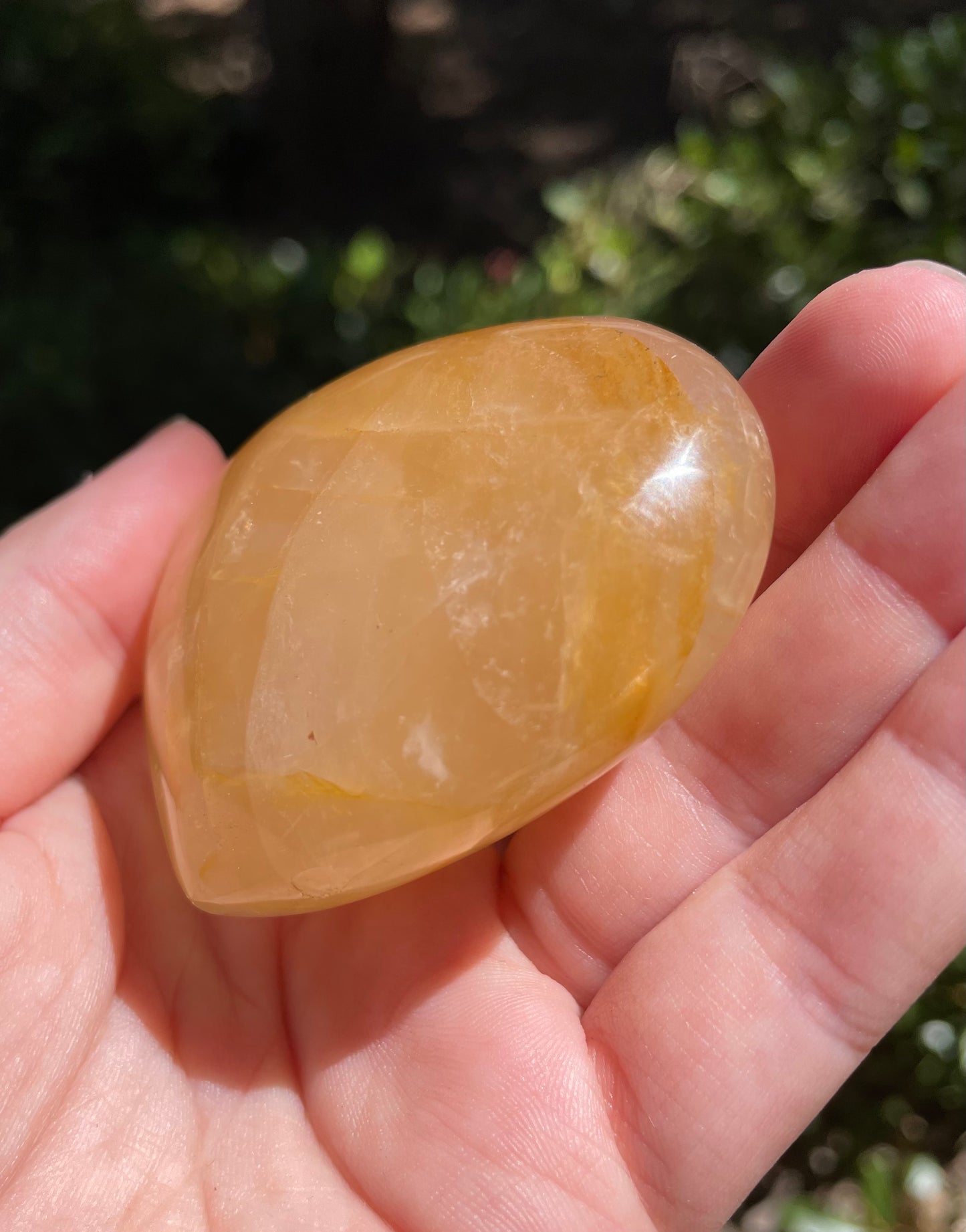 Golden Healer Quartz Crystal Puffy Heart