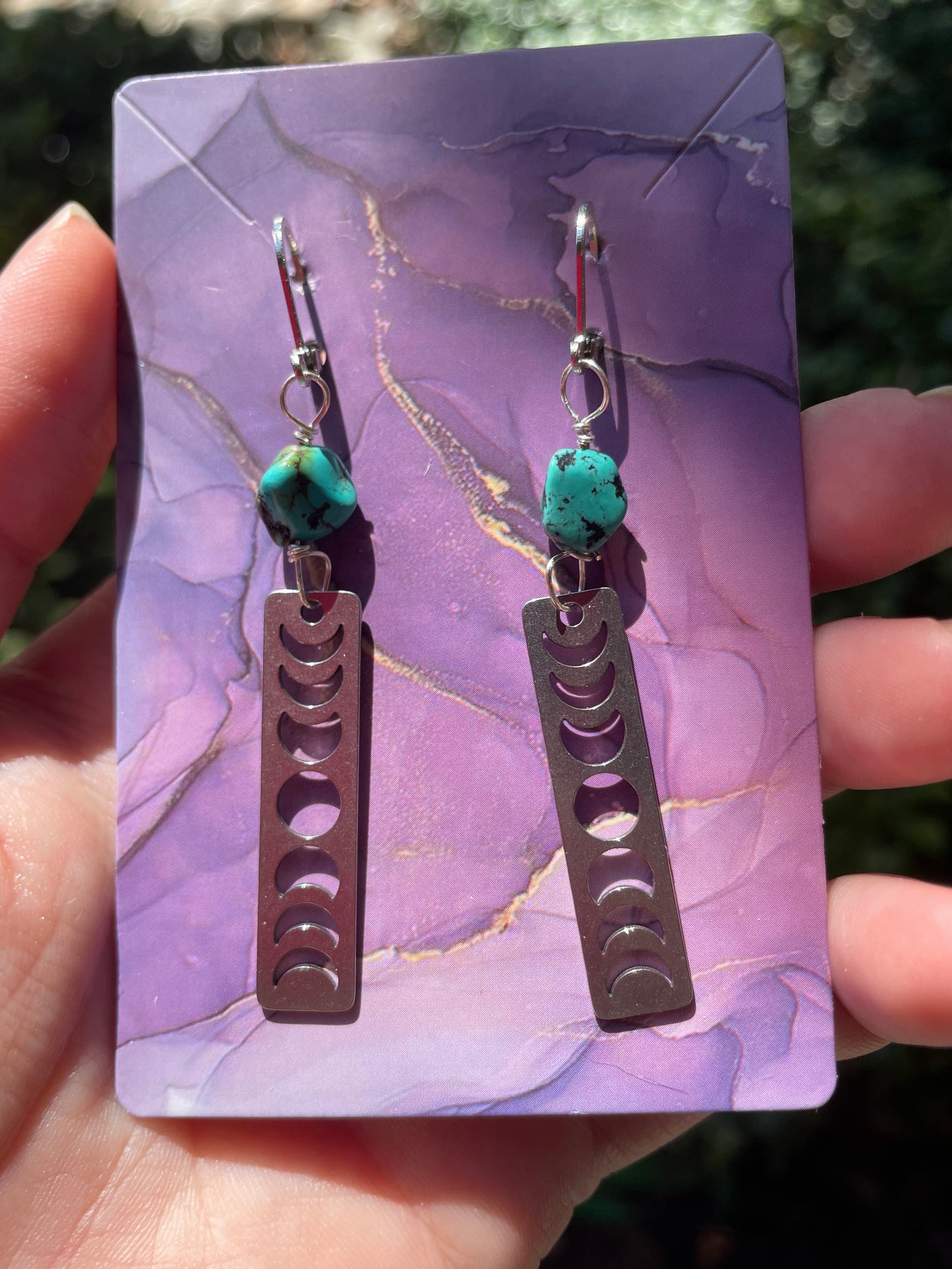 Turquoise Moon Phase Earrings