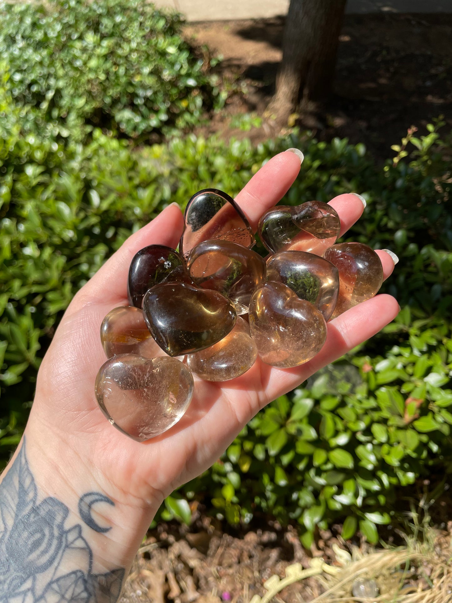 Smokey Quartz Small Puffy Hearts