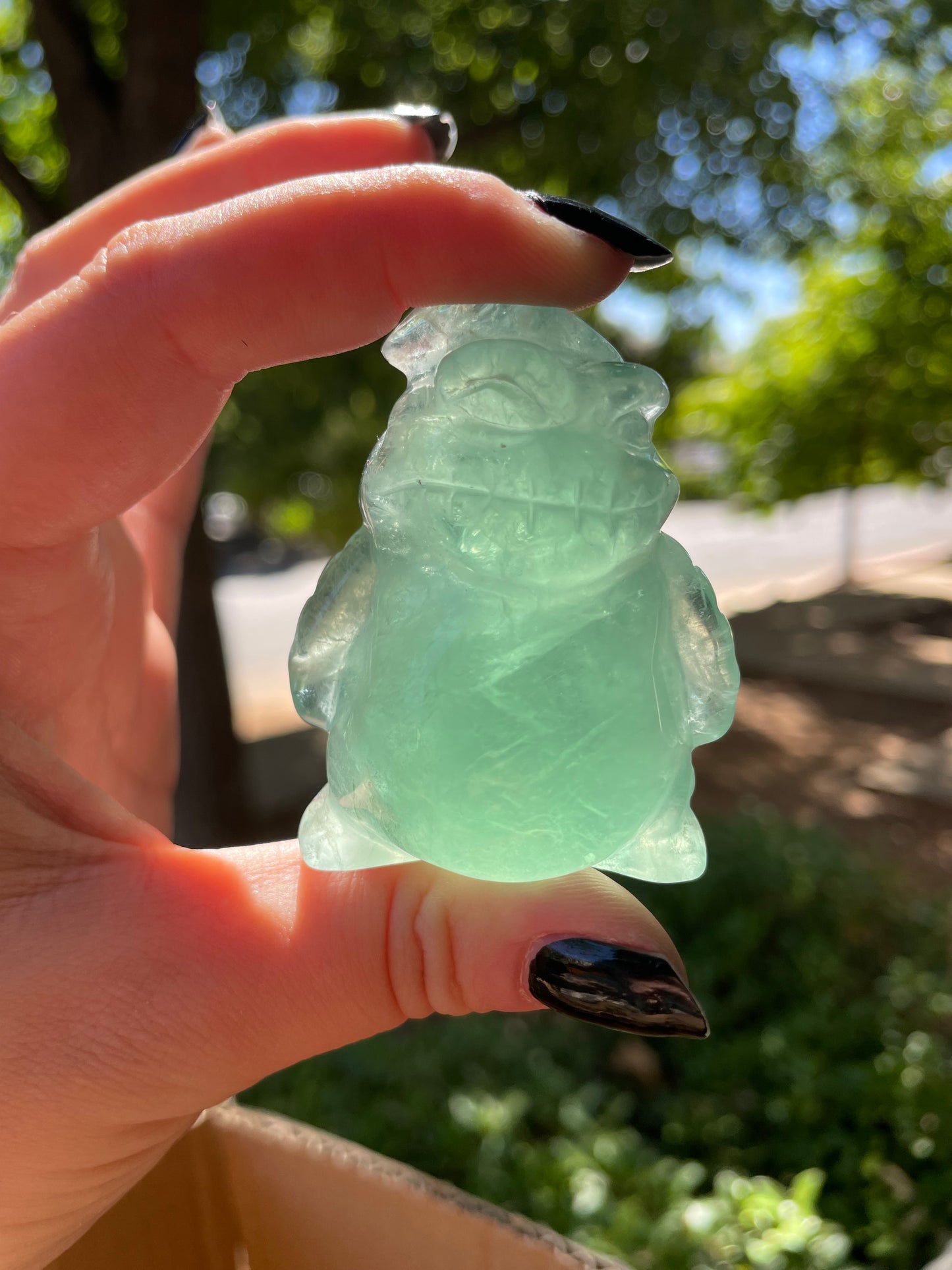 Large Green Fluorite Oogie Boogie NBC Crystal Carving