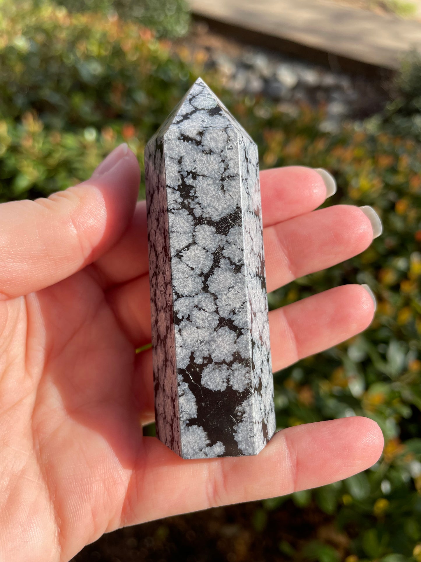 Snowflake Obsidian Crystal Tower