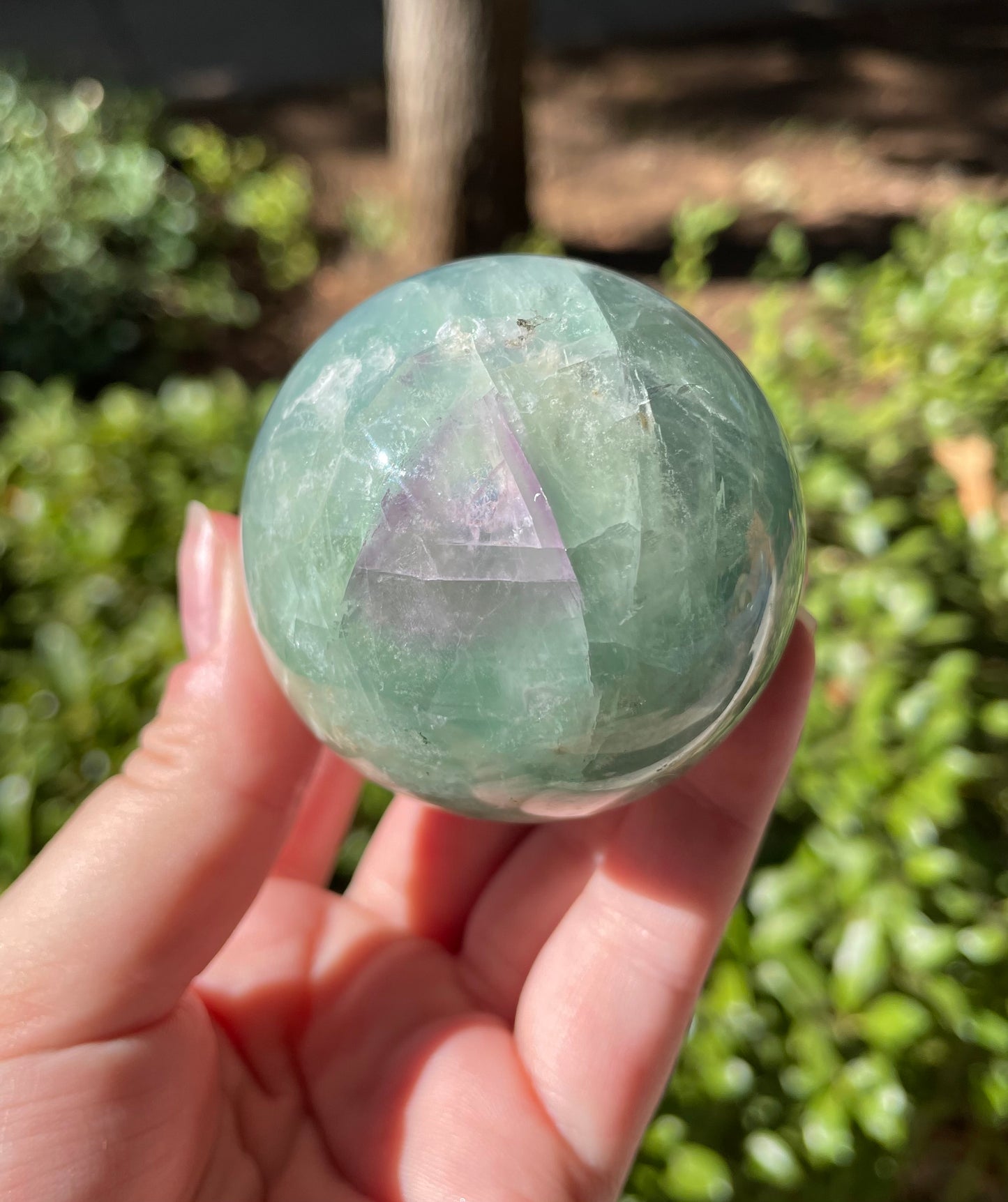 Green Fluorite Crystal Sphere