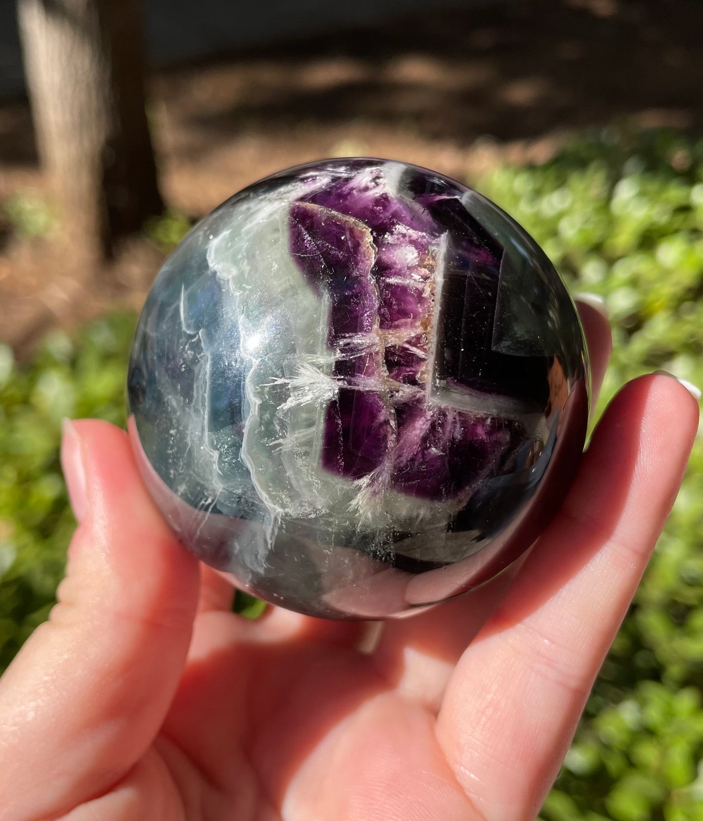 Rainbow Fluorite Crystal Sphere