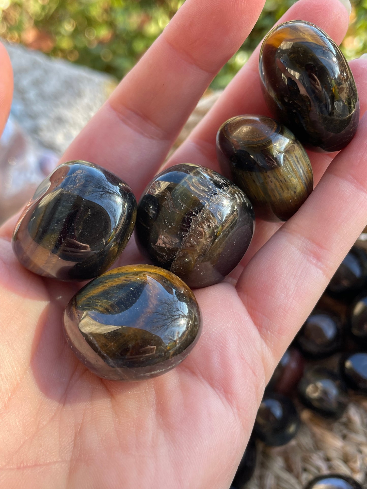 Blue & Gold Tigers Eye Crystal Tumbles