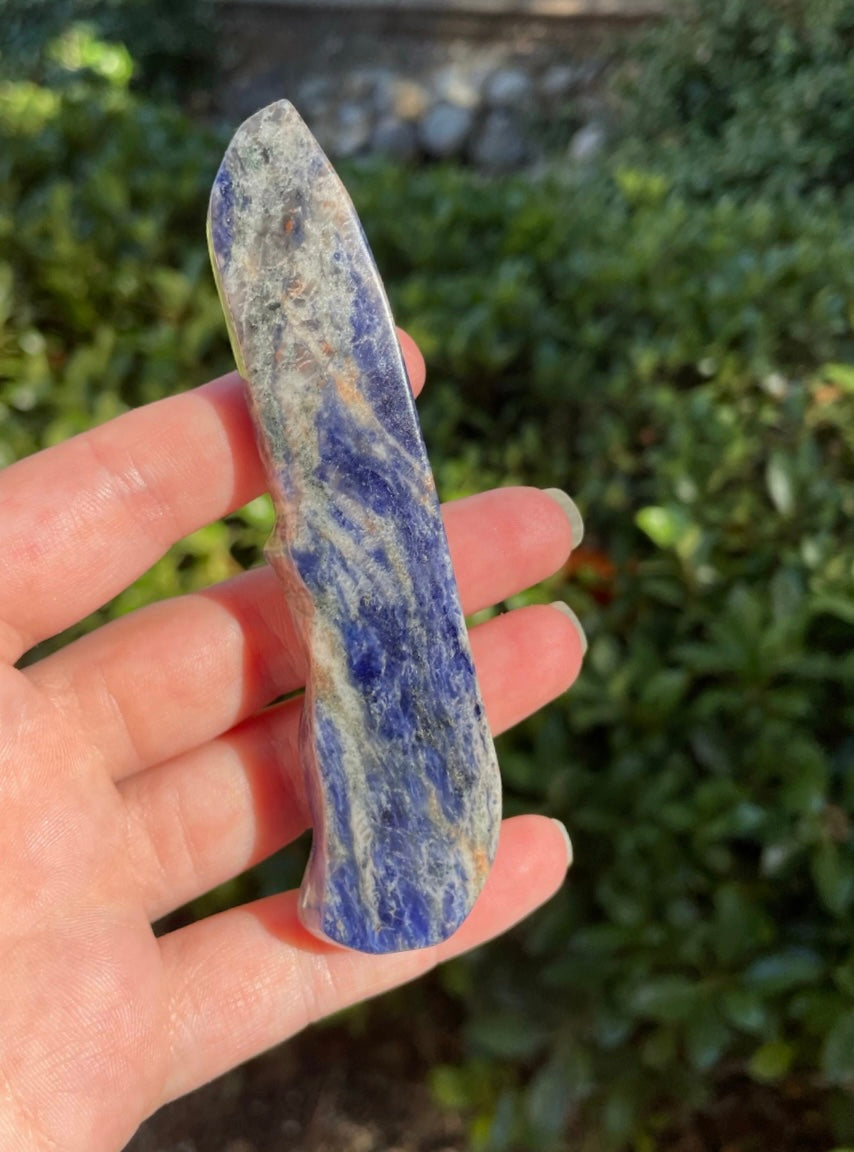 Sodalite Crystal Knife Carving