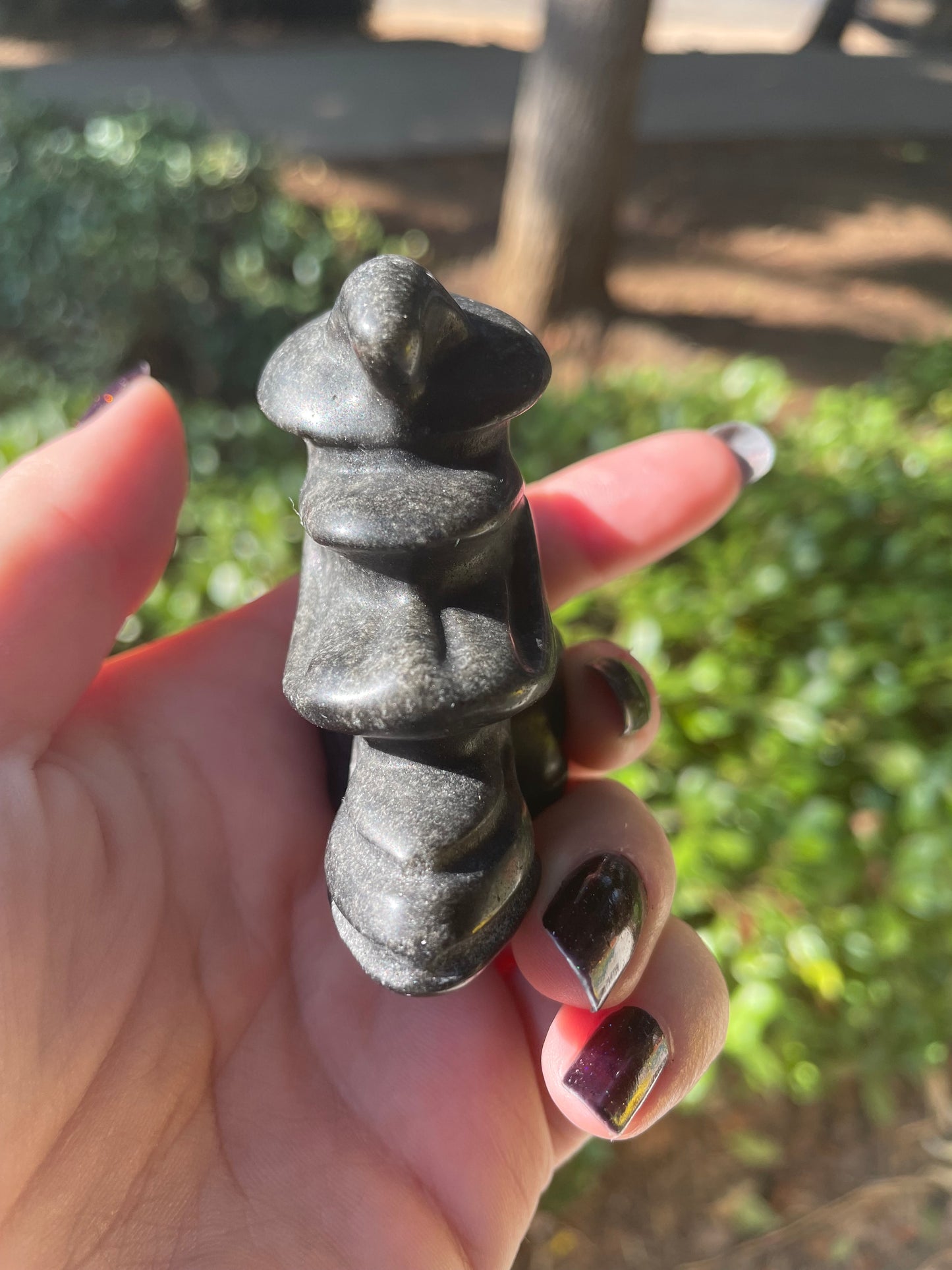 Black Obsidian Witch Crystal Carving