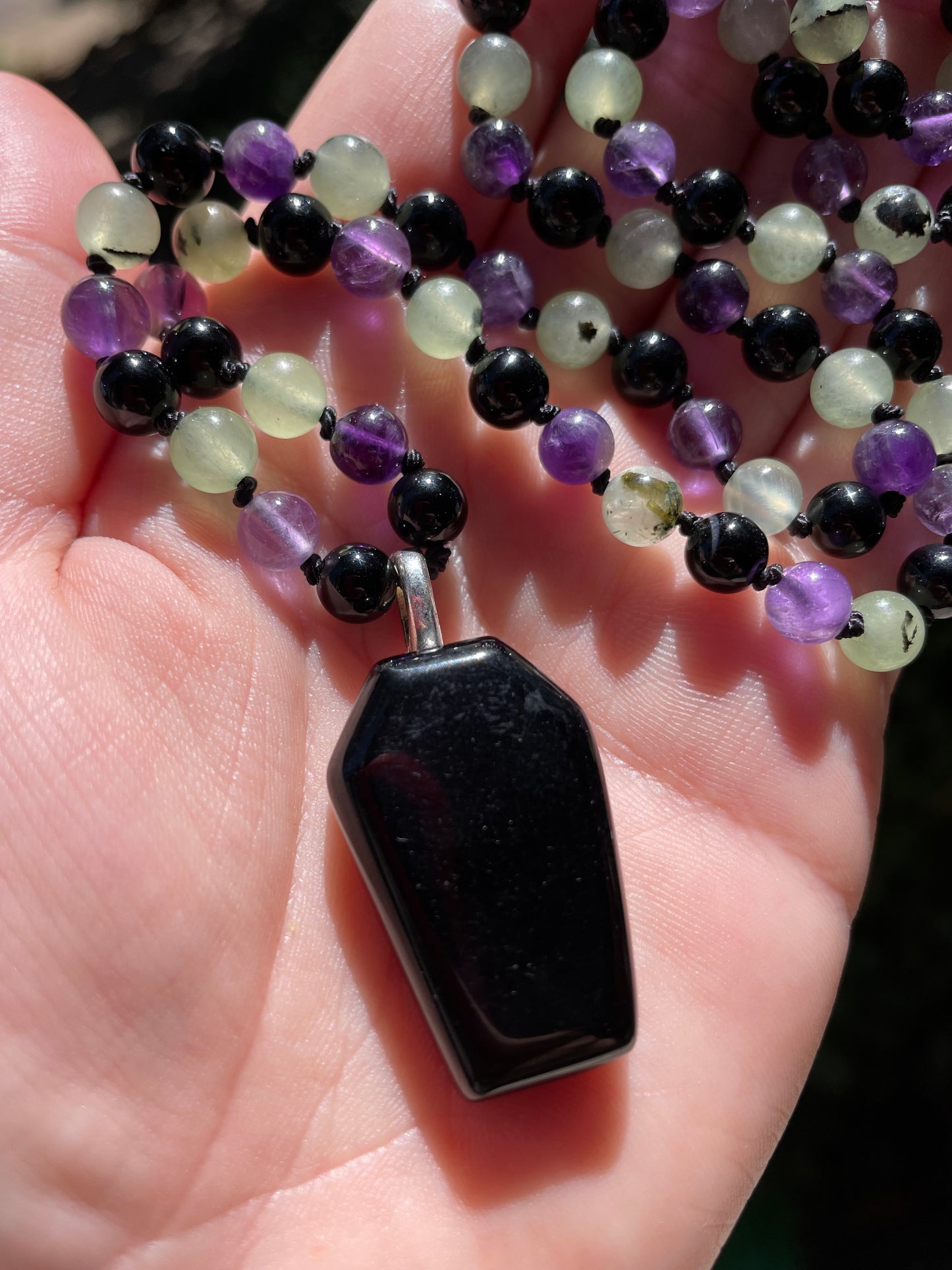 Halloween Crystal Coffin Necklace