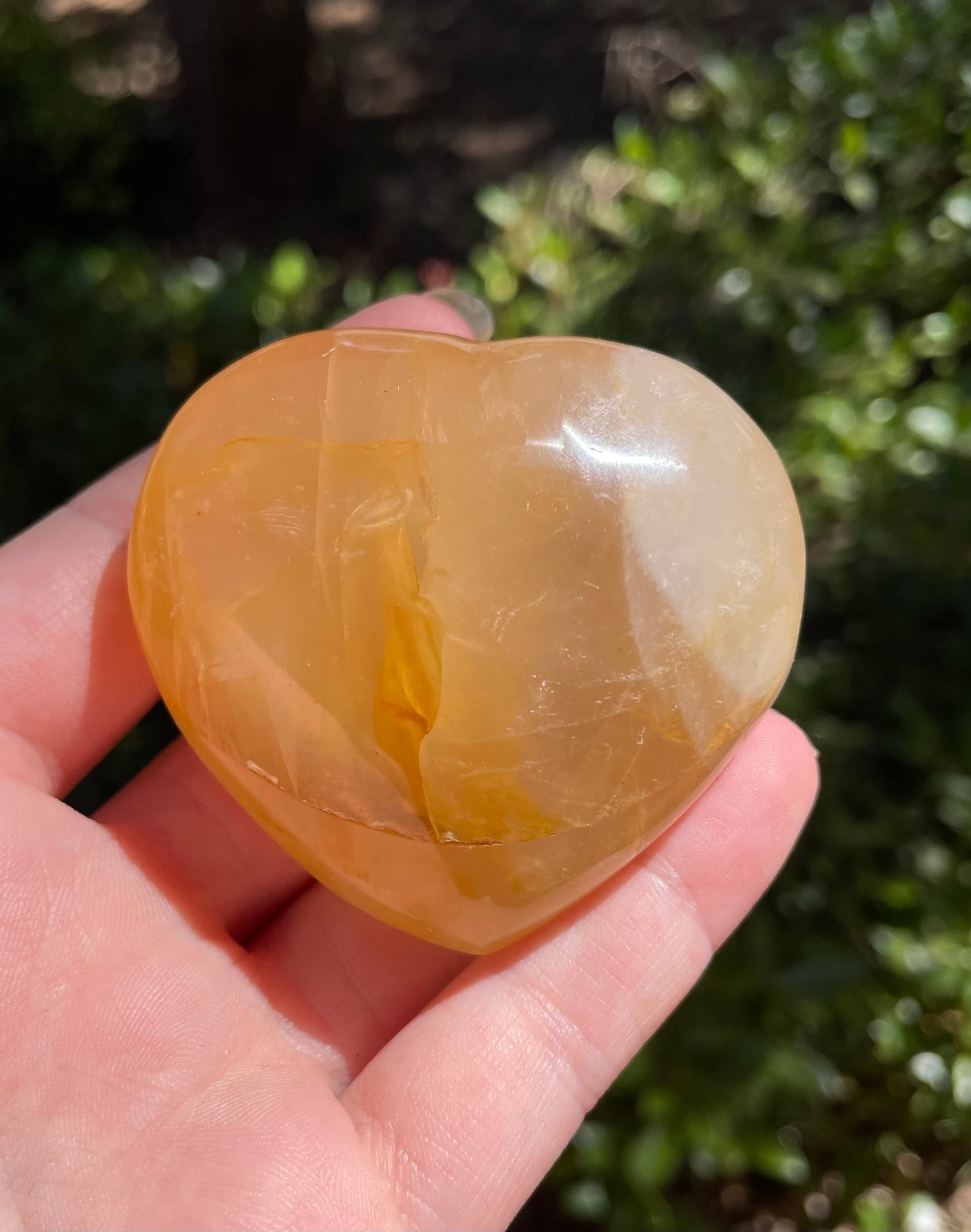 Golden Healer Quartz Crystal Puffy Heart