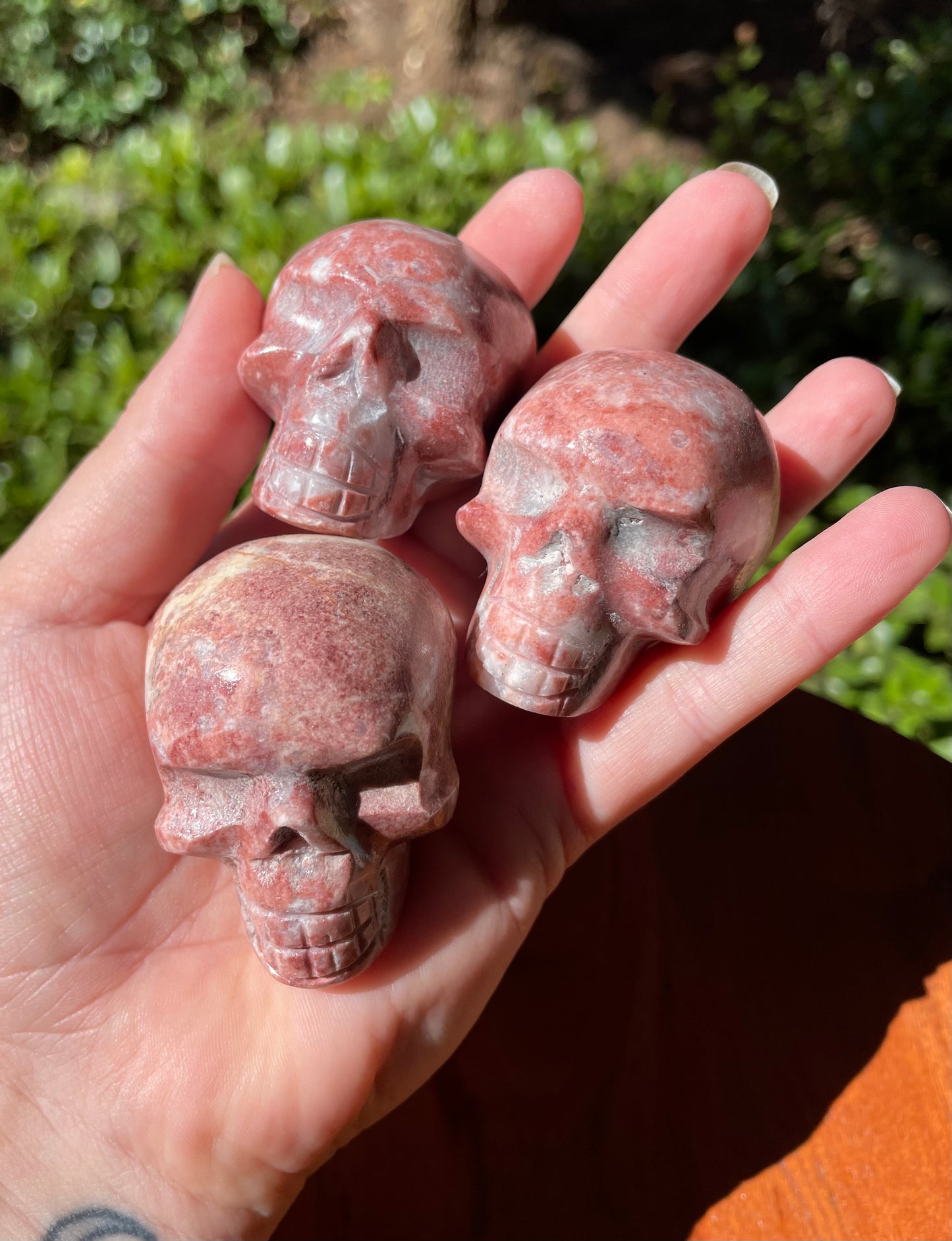 Salmon Calcite 2” Crystal Skulls