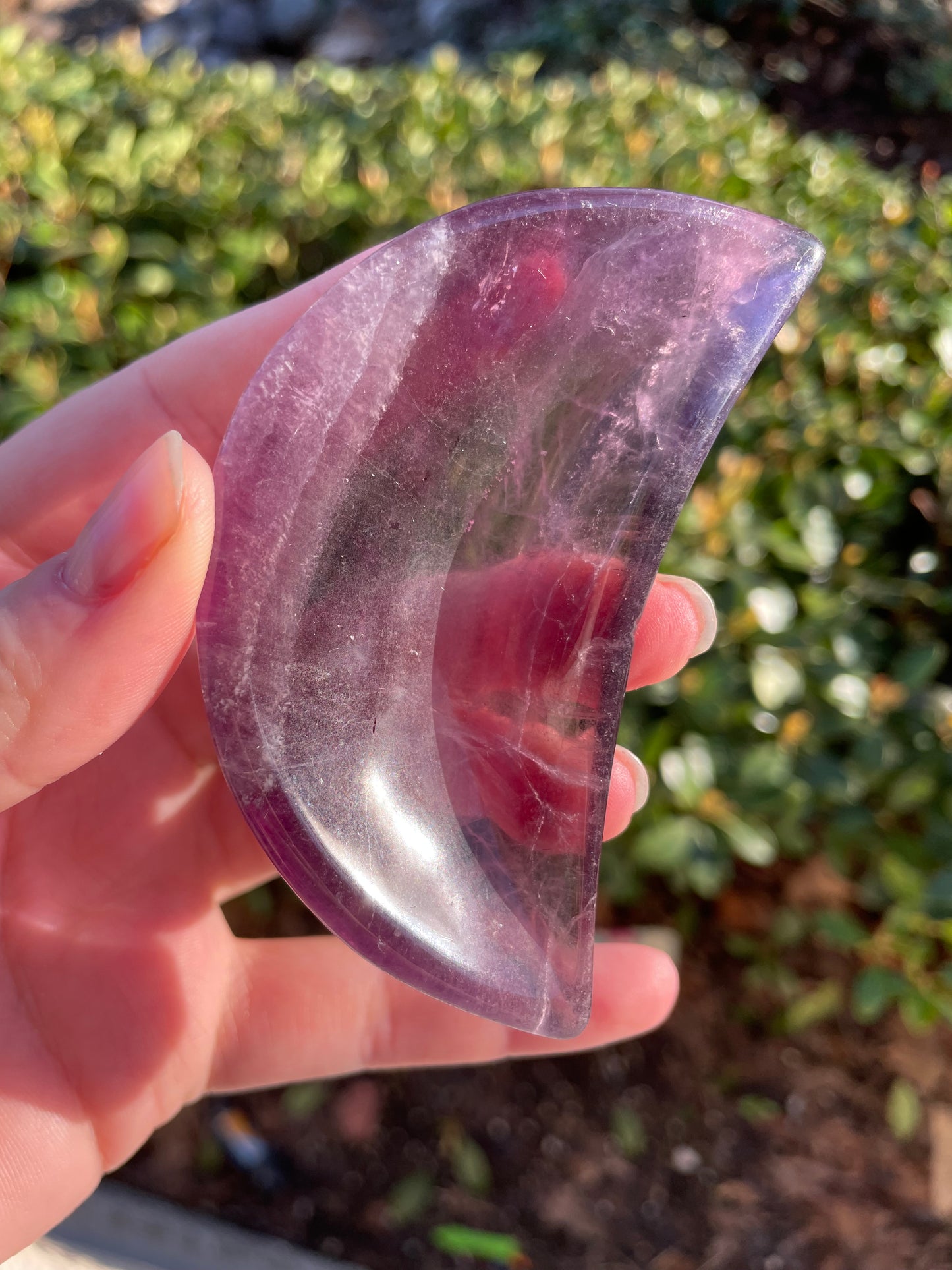 Rainbow Fluorite Crescent Moon Crystal Bowl