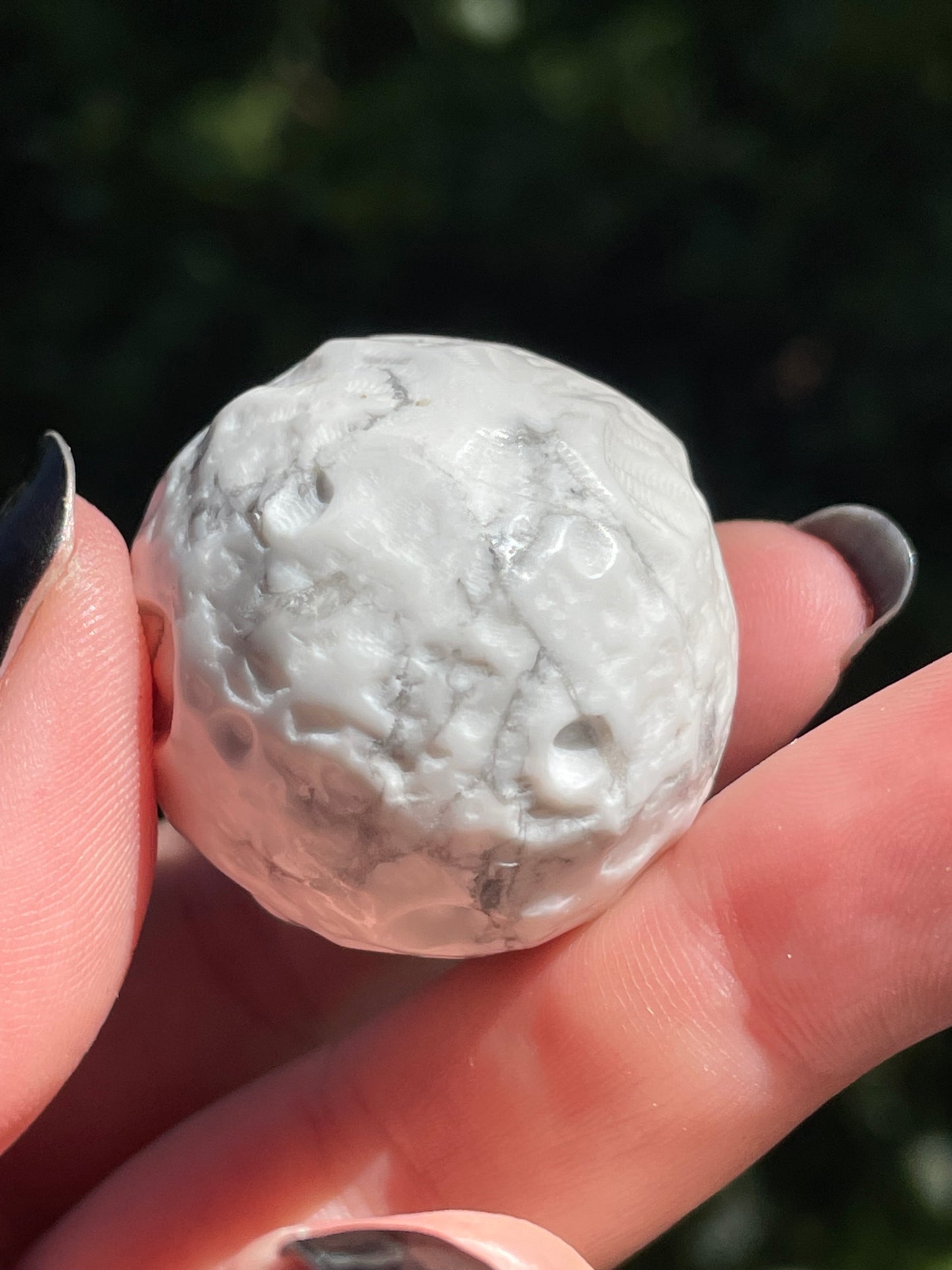 Howlite Moon Carving