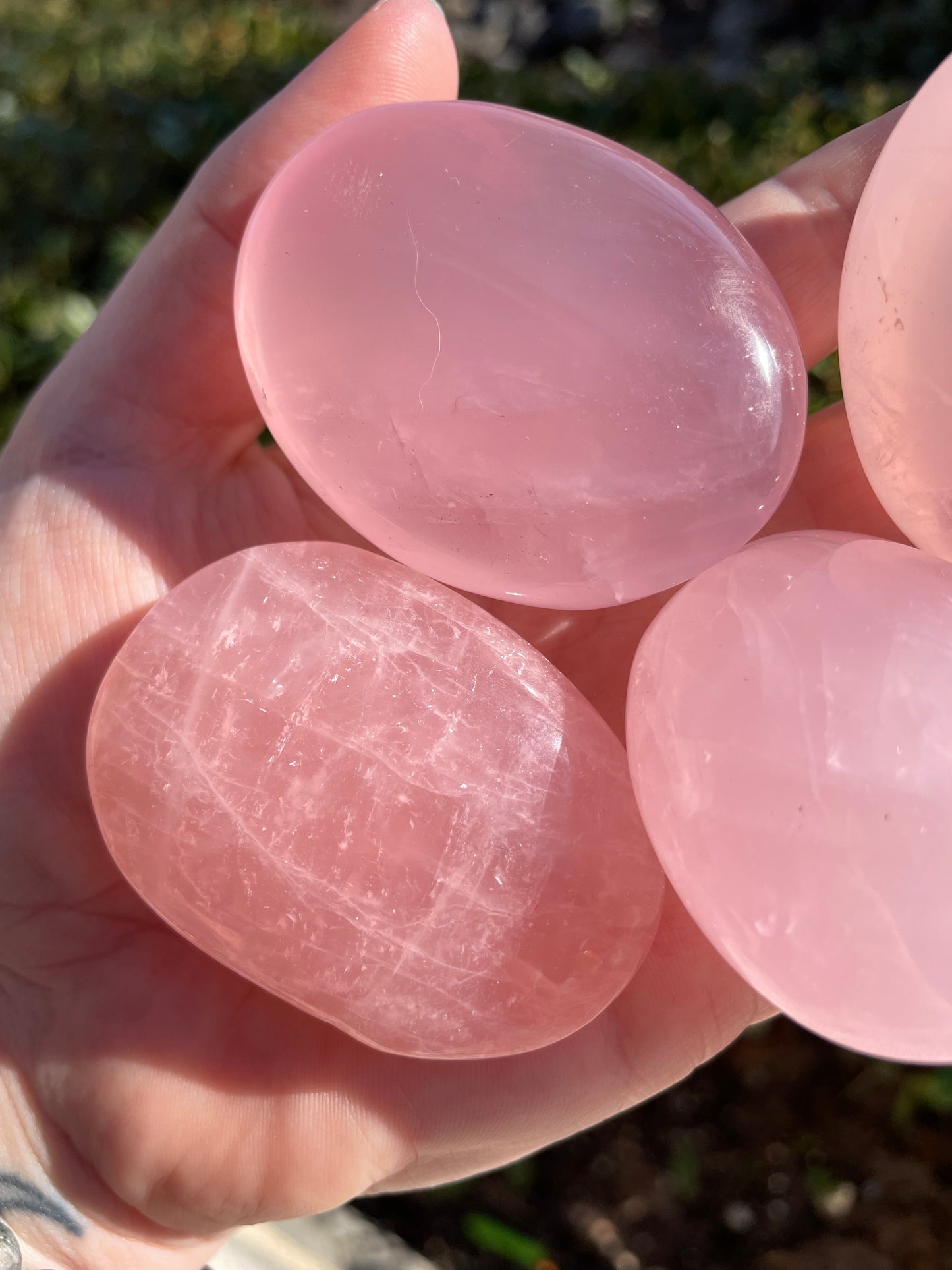 Rose Quartz Crystal Palm Stones