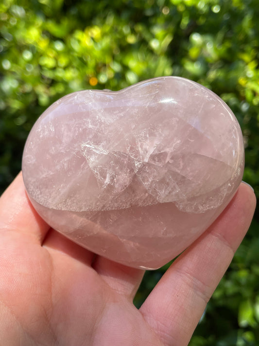 Large Rose Quartz Crystal Heart