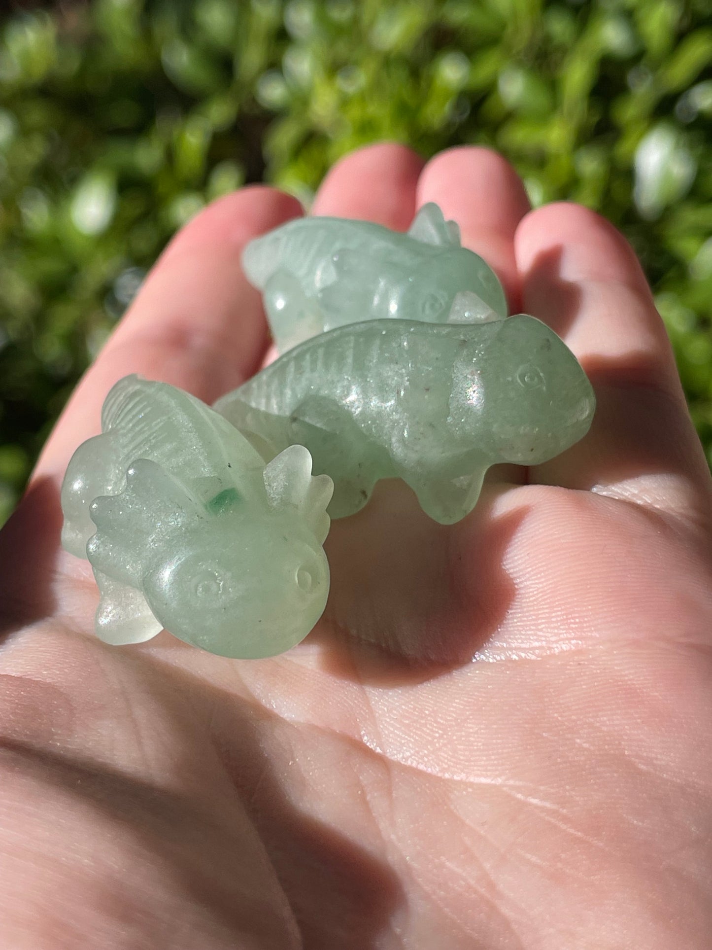 Green Aventurine Axolotl Crystal Carvings