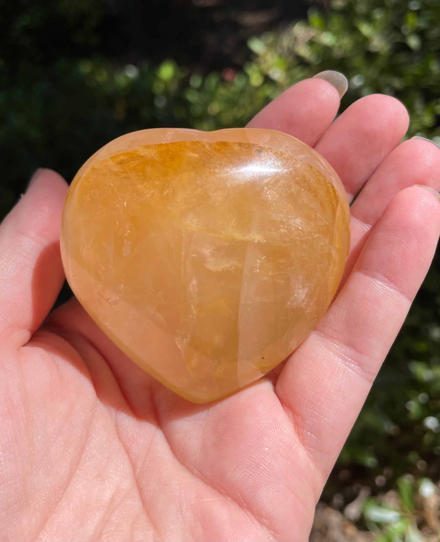 Golden Healer Quartz Crystal Puffy Heart