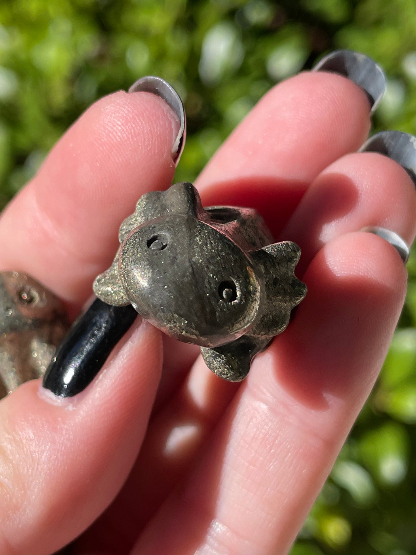 Pyrite Axolotl Crystal Carvings