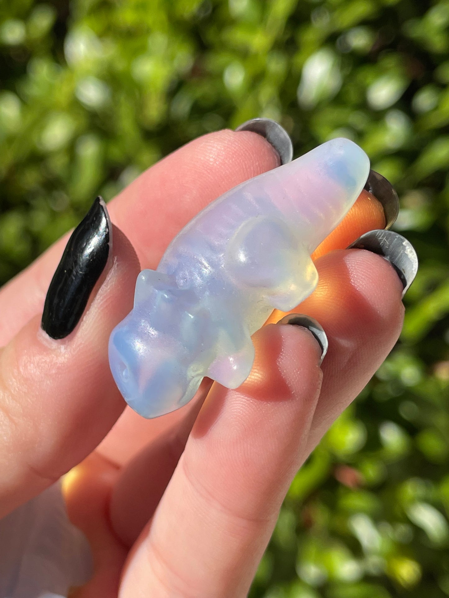 Opalite Axolotl Crystal Carvings