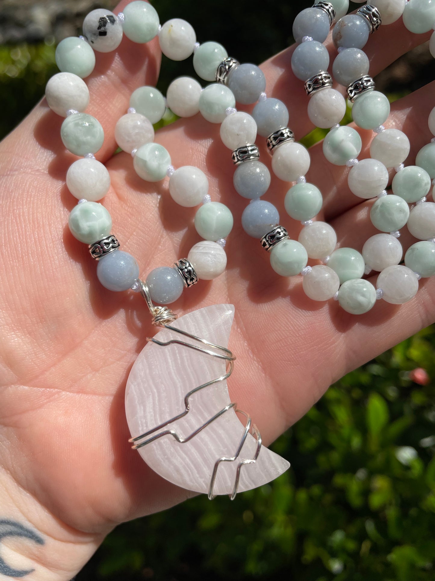 Peaceful Mind Crystal Necklace for Inner Peace, Calm, & Serenity