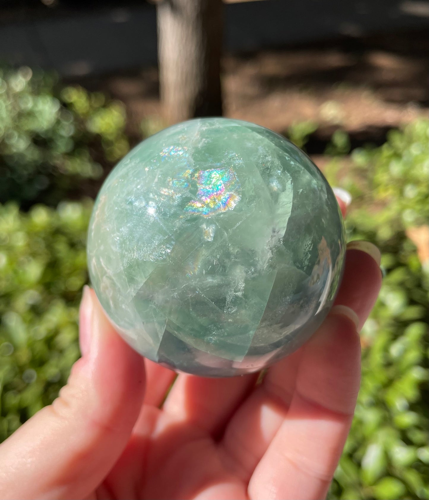 Green Fluorite Crystal Sphere