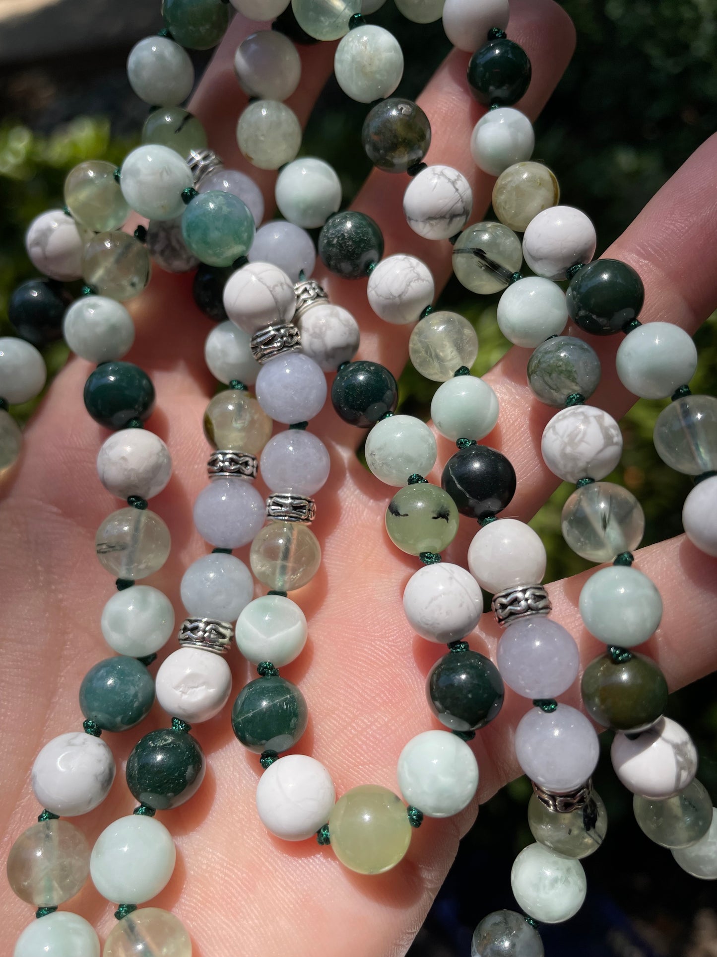 Serene Waters Crystal Beaded Mala Necklace for Inner Peace & Calm Mind