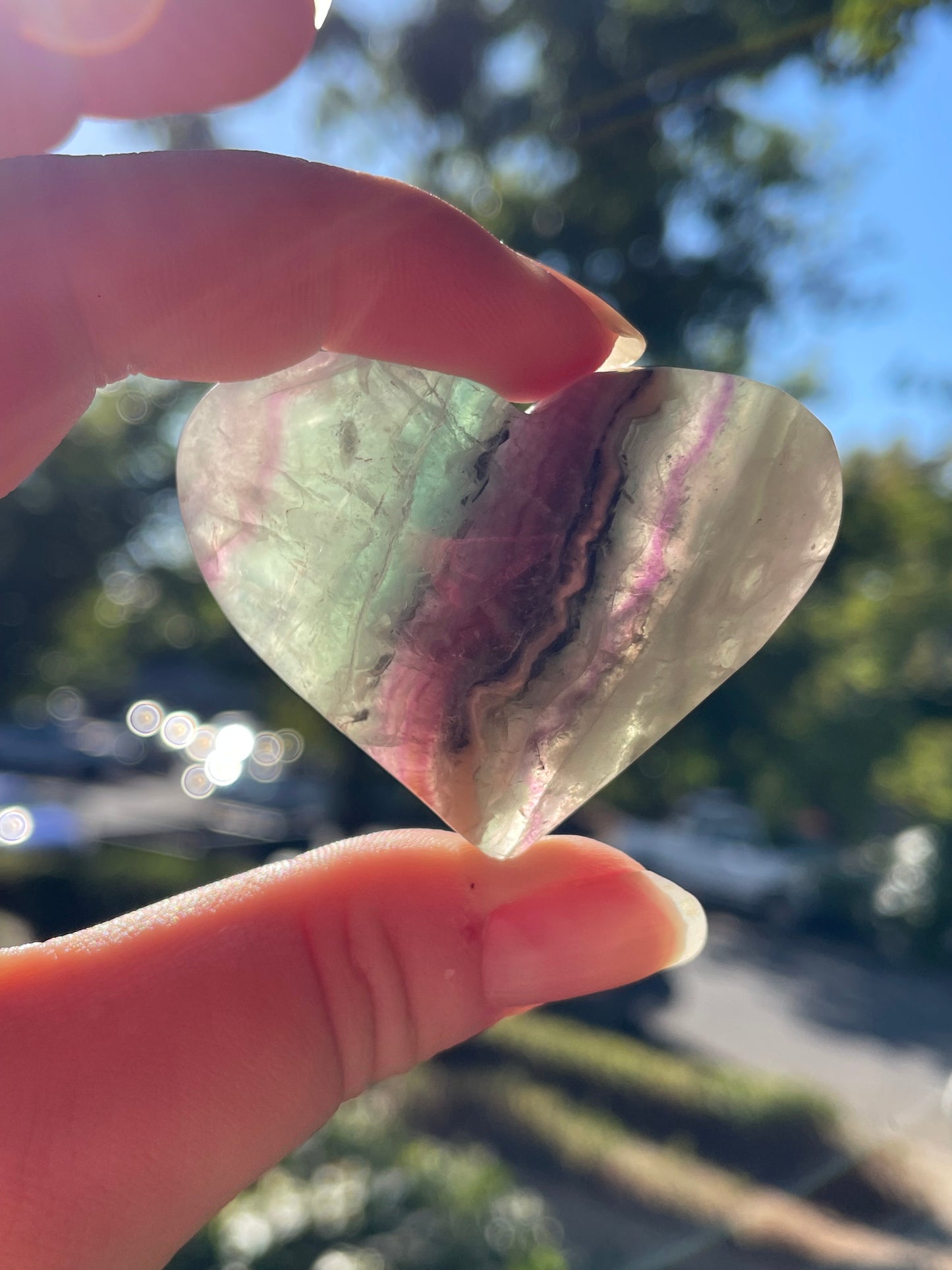 Green Fluorite Hearts