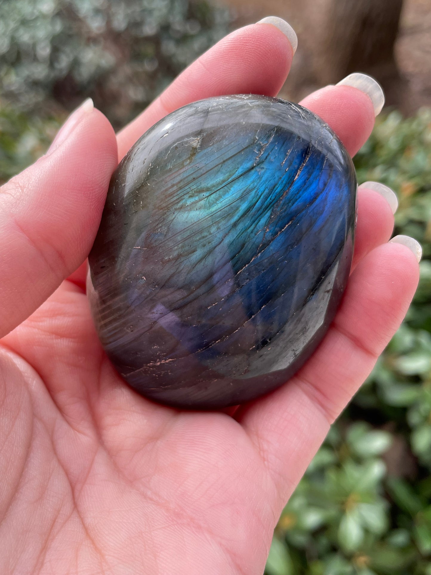 Labradorite Crystal Palm Stone Large