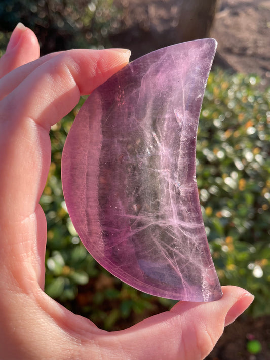 Rainbow Fluorite Crescent Moon Crystal Bowl