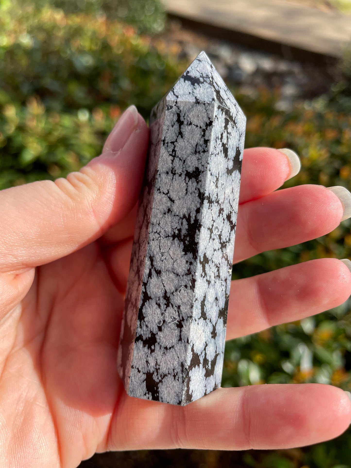 Snowflake Obsidian Crystal Tower