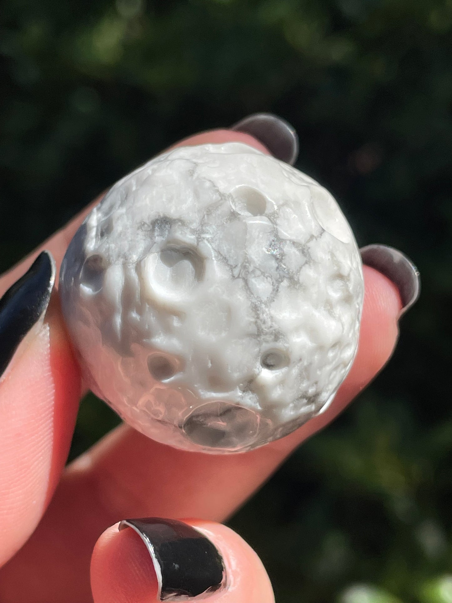 Howlite Moon Carving