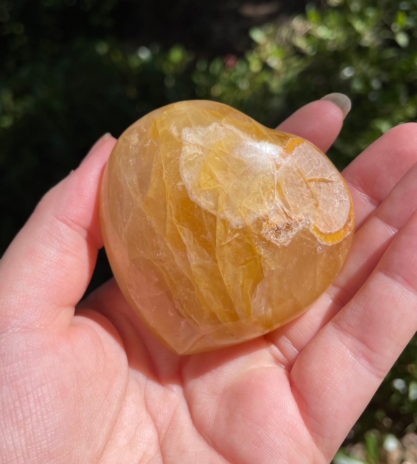 Golden Healer Quartz Crystal Puffy Heart