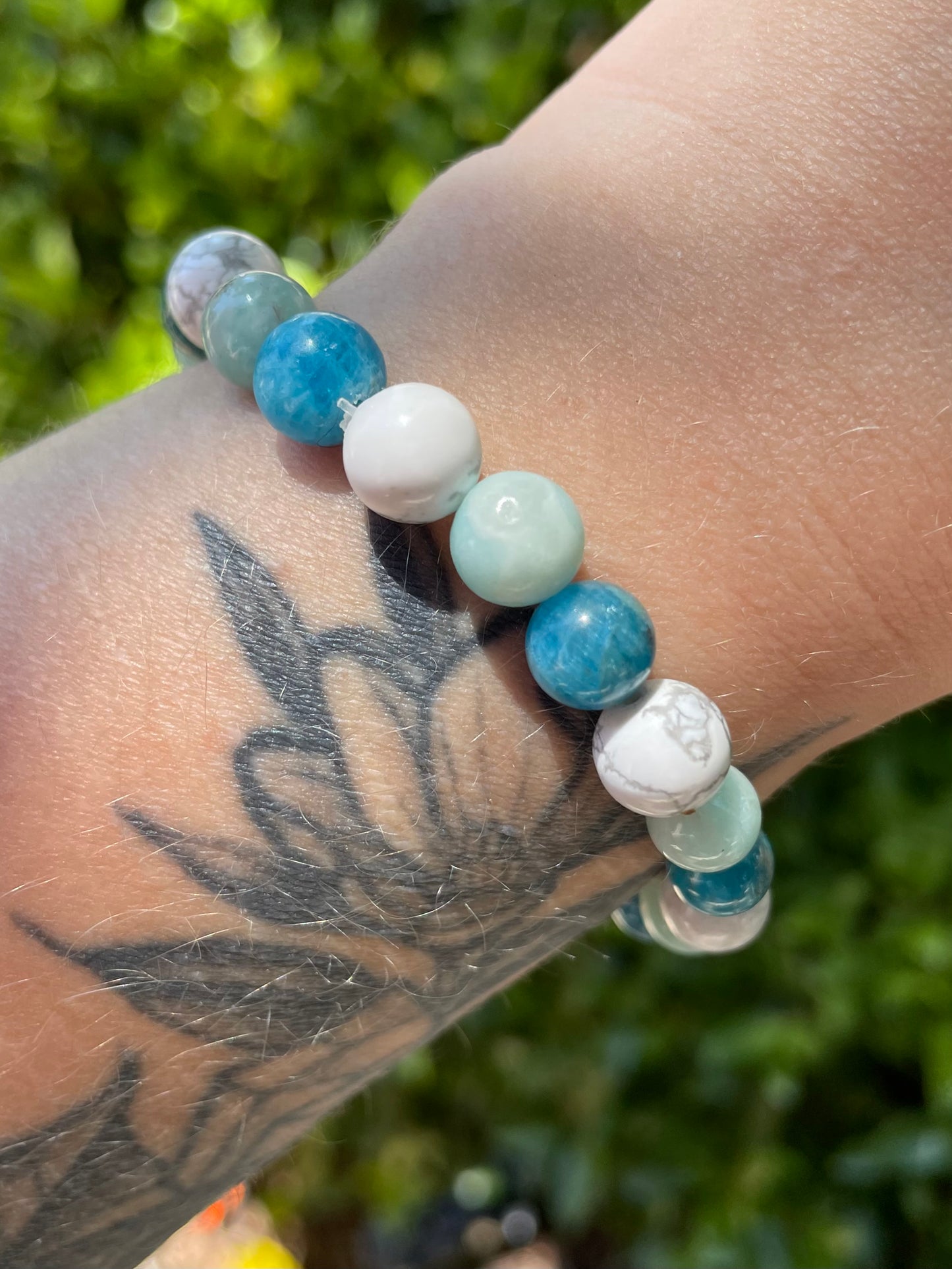 Balance + Harmony, Howlite, Amazonite, and Blue Apatite Crystal Bracelet