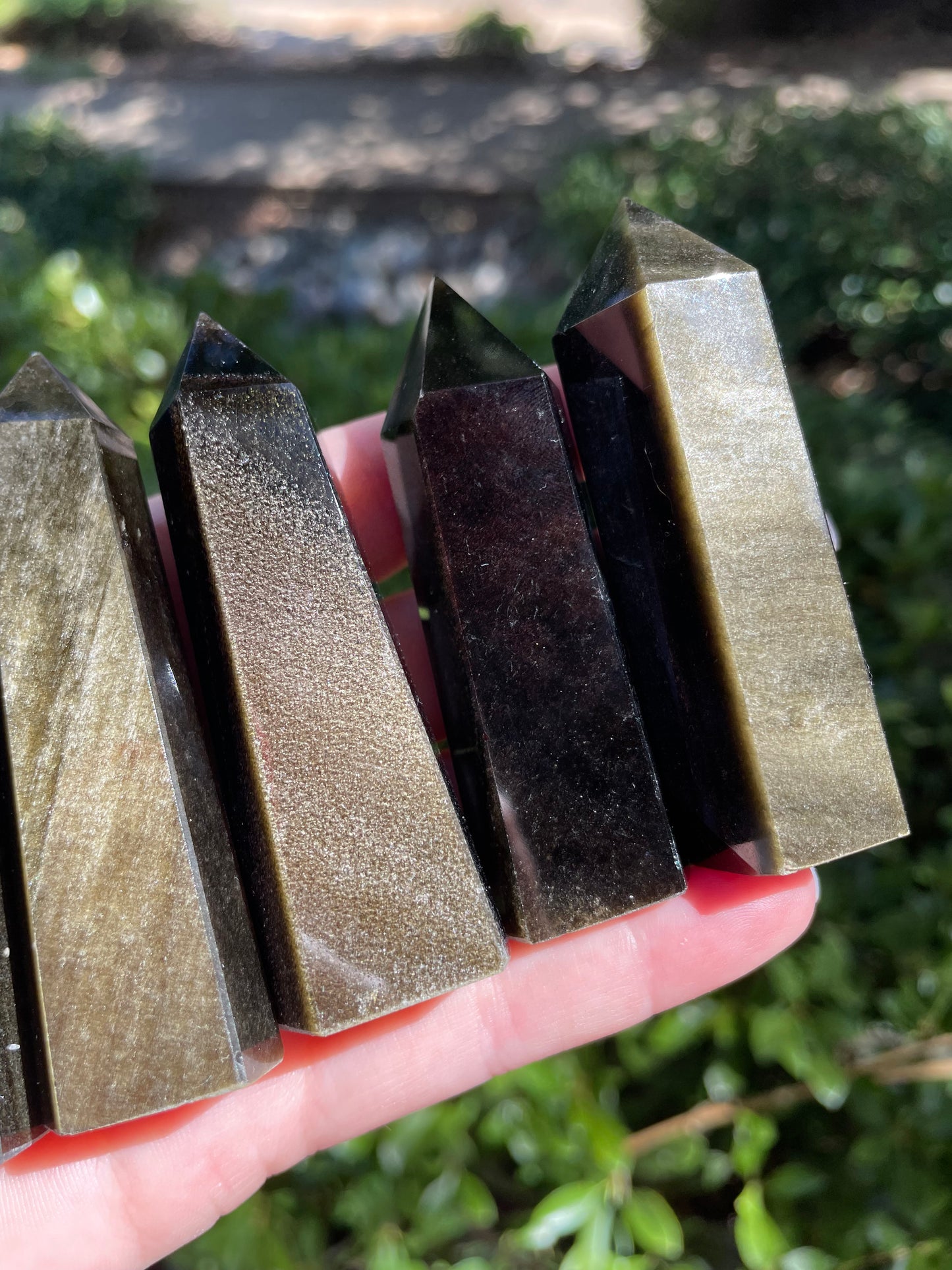 Golden Sheen Obsidian Crystal Towers