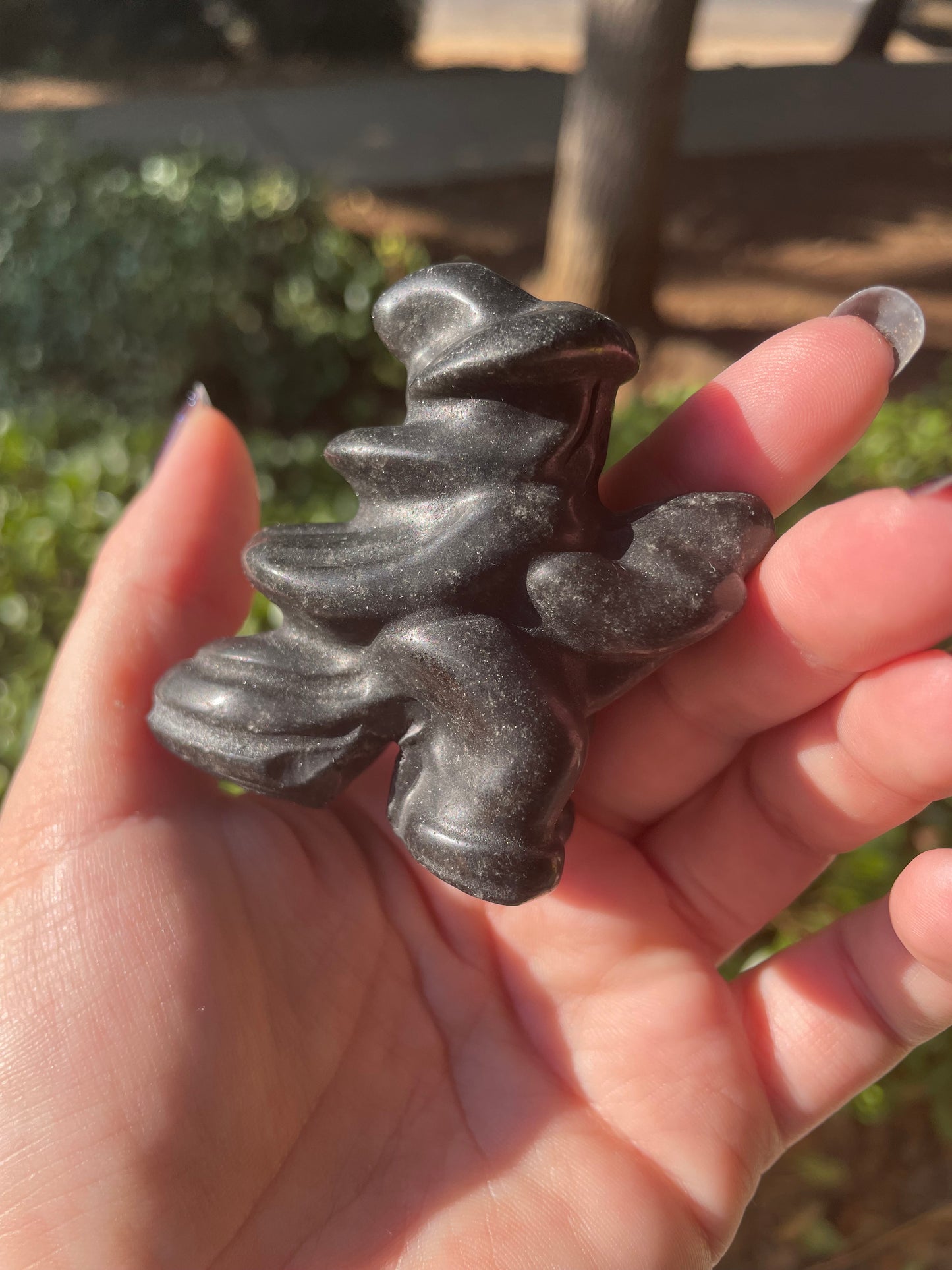 Black Obsidian Witch Crystal Carving