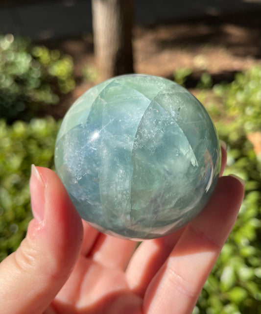 Green Fluorite Crystal Sphere