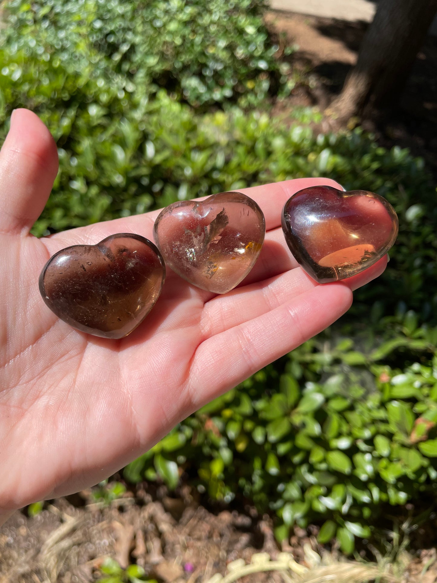 Smokey Quartz Small Puffy Hearts