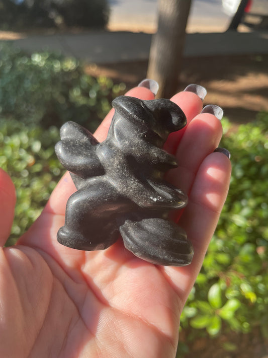 Black Obsidian Witch Crystal Carving