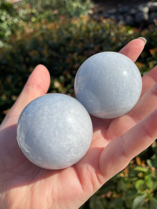 Blue Calcite Crystal Sphere