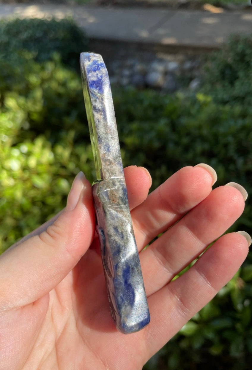 Sodalite Crystal Knife Carving