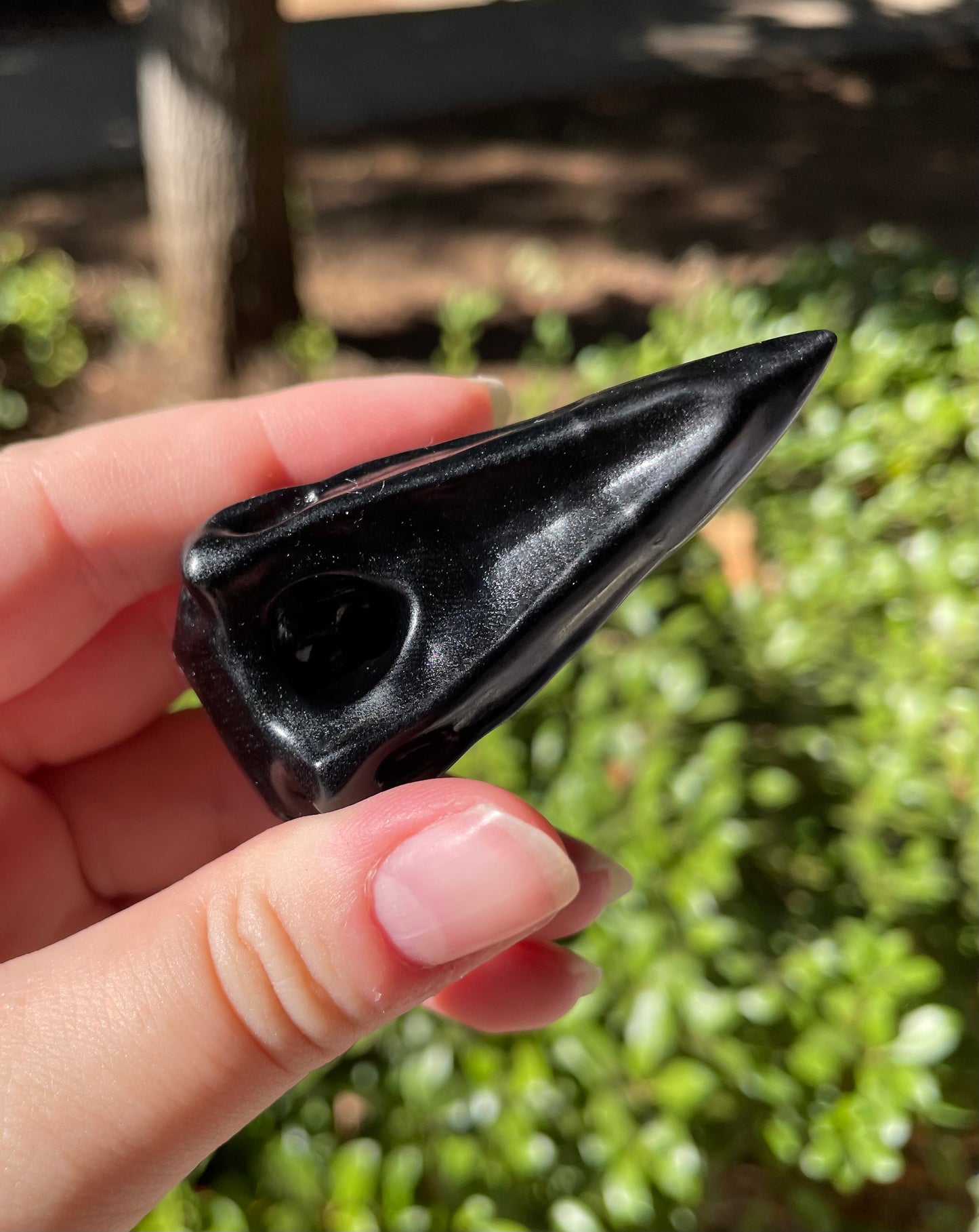 Obsidian Raven Skull Medium