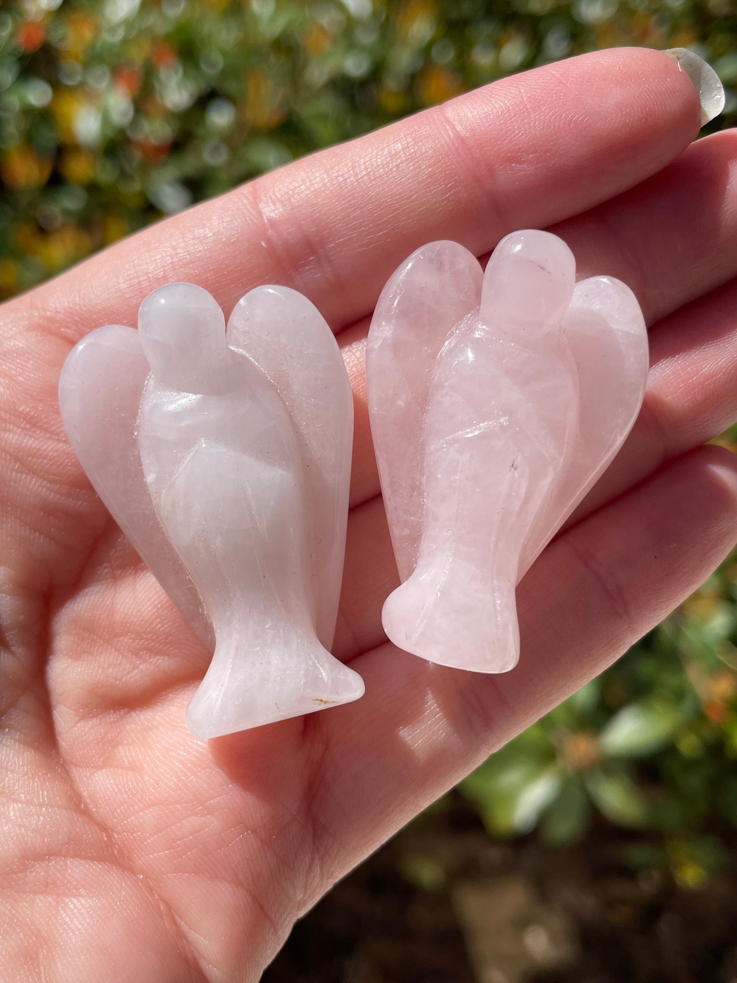 Rose Quartz Angel Carvings