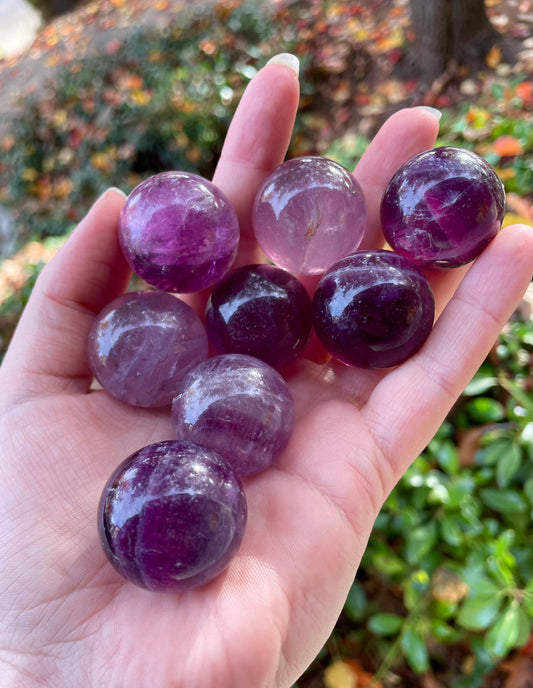 Purple Fluorite 1” Spheres Crystal Balls