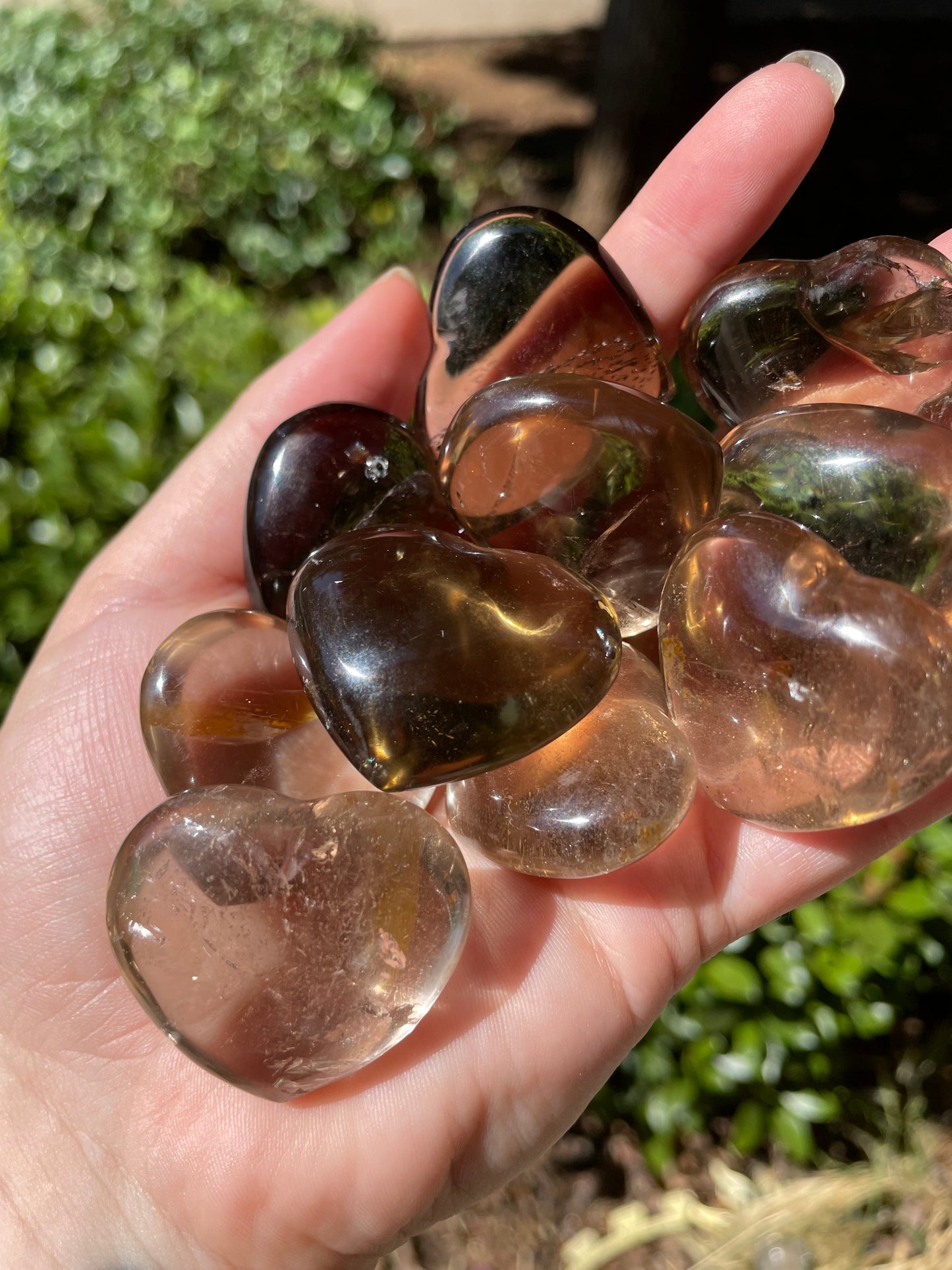 Smokey Quartz Small Puffy Hearts