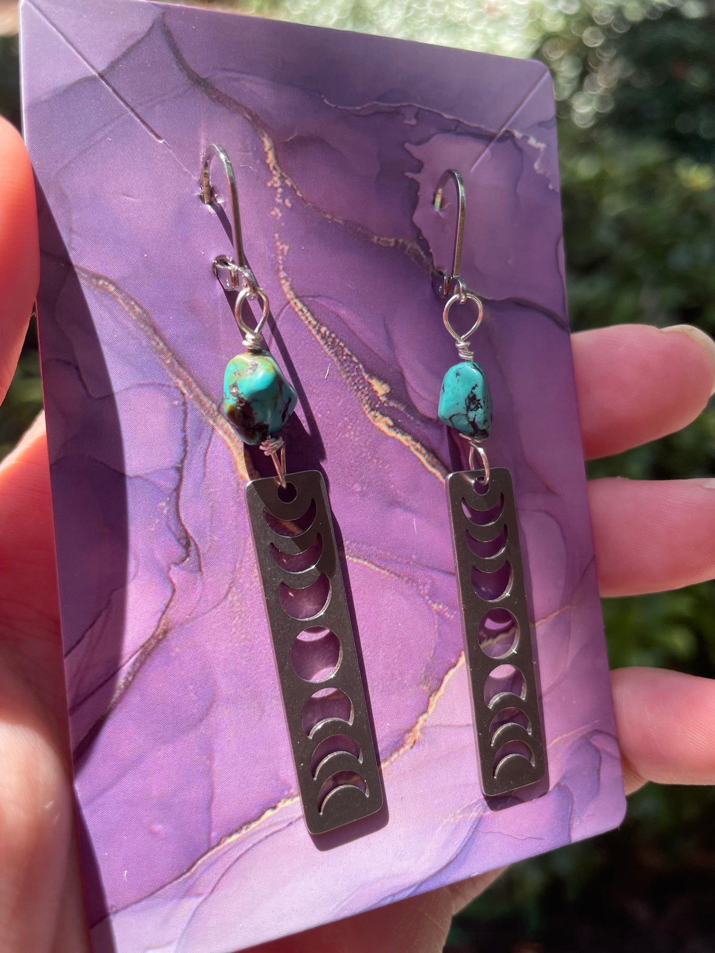 Turquoise Moon Phase Earrings