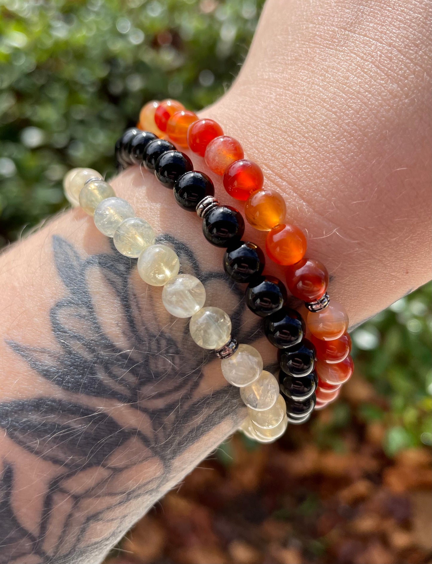 Confidence + Personal Power Crystal Bracelet Stack Set