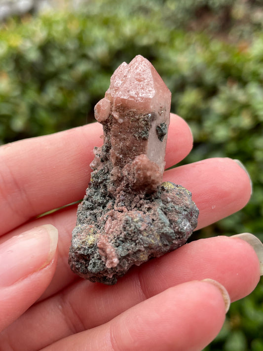 Red Hematite Quartz with Chalcopyrite