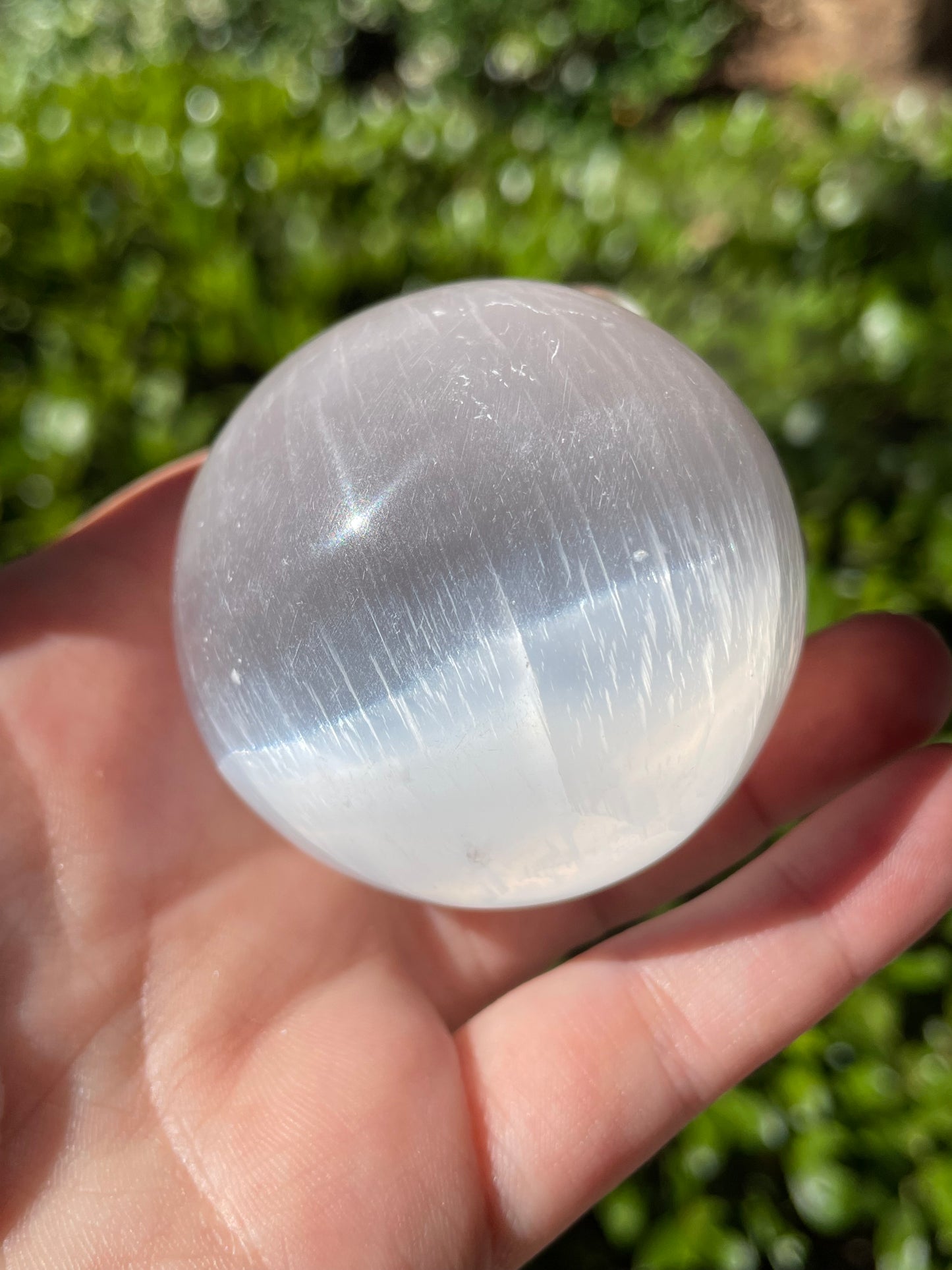 Medium Satin Spar Selenite Crystal Sphere