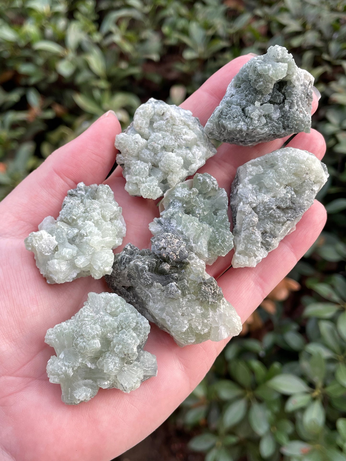 Prehnite with Epidote Crystal Clusters