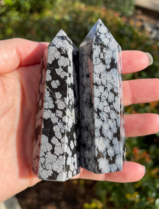 Snowflake Obsidian Crystal Tower